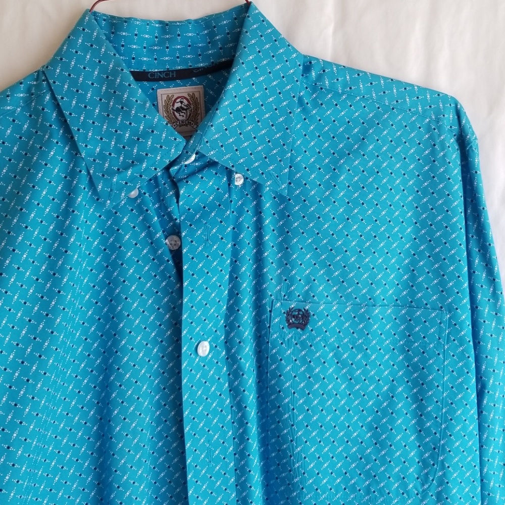 Cinch turquoise button down